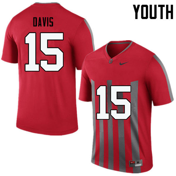 Ohio State Buckeyes Wayne Davis Youth #15 Throwback Game Stitched College Football Jersey